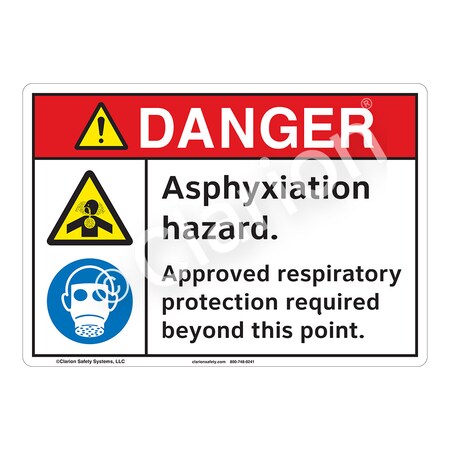 Danger Asphyxiation Sign (F1206-)|Plastic 14" X 10" with Corner Mounting Holes|ANSI Signs|Sign for Manufacturing, Medical, Power Stations, Chemical Plant, Fuel Storage, Public Buildings